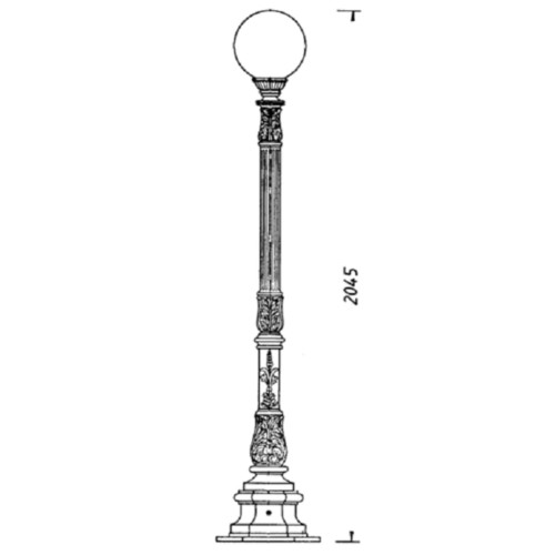 Historic ball luminaire 1740 drawing